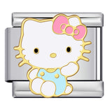 New Cute Cartoon Pattern Italian Module Bracelet Titanium Steel Gold Plated Welding DIY Strap Chain Bracelet