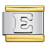 Fashion Gold Cover Silver Concave English Letter Bracelet Titanium Steel Non Dripping Oil DIY Italian Module Bracelet Wholesale