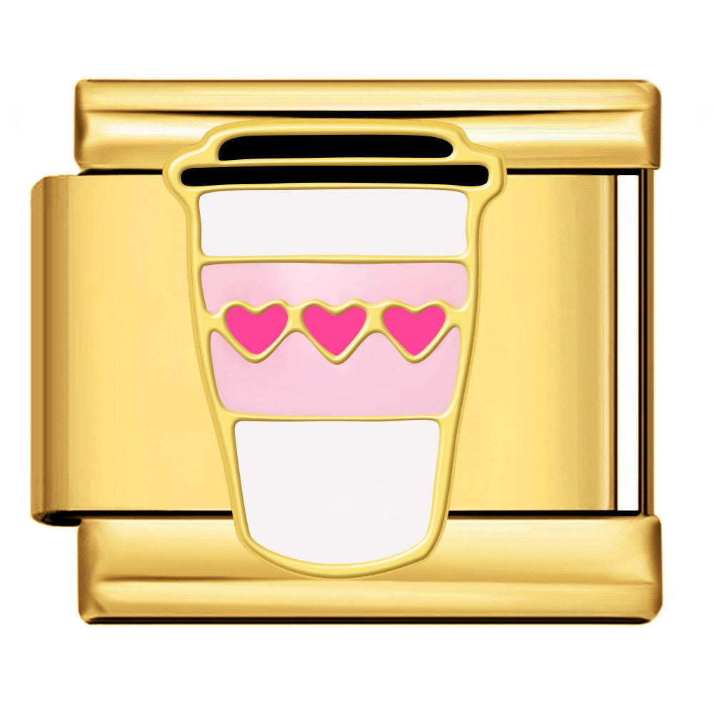 Italian Charm Fashion Stainless Steel Bracelet Gold Silver Welded Drip Oil DIY Modular Jewelry Wholesale