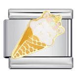 Gourmet Series Italian Module Bracelet Titanium Steel Welding Drip Oil Cartoon Pattern DIY Elastic Splicing Bracelet