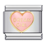 Cross Border Hot Selling Love Series Titanium Steel Welding Drip Oil Wristband Cartoon DIY Italian Module Bracelet Wholesale