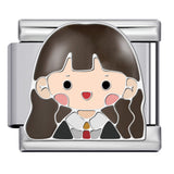 New Anime Cartoon Series Italian Module Bracelet Titanium Steel Welding Oil Dripping DIY Elastic Splicing Bracelet