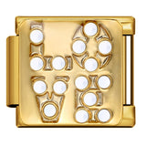 New Diamond Inlaid Titanium Steel Welding Drip Oil DIY Italian Module Bracelet Italian Charm Bracelet