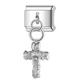 Cross Pendant Hook Style Italian Module Bracelet DIY Elastic Splicing Titanium Steel Strap Chain Accessories