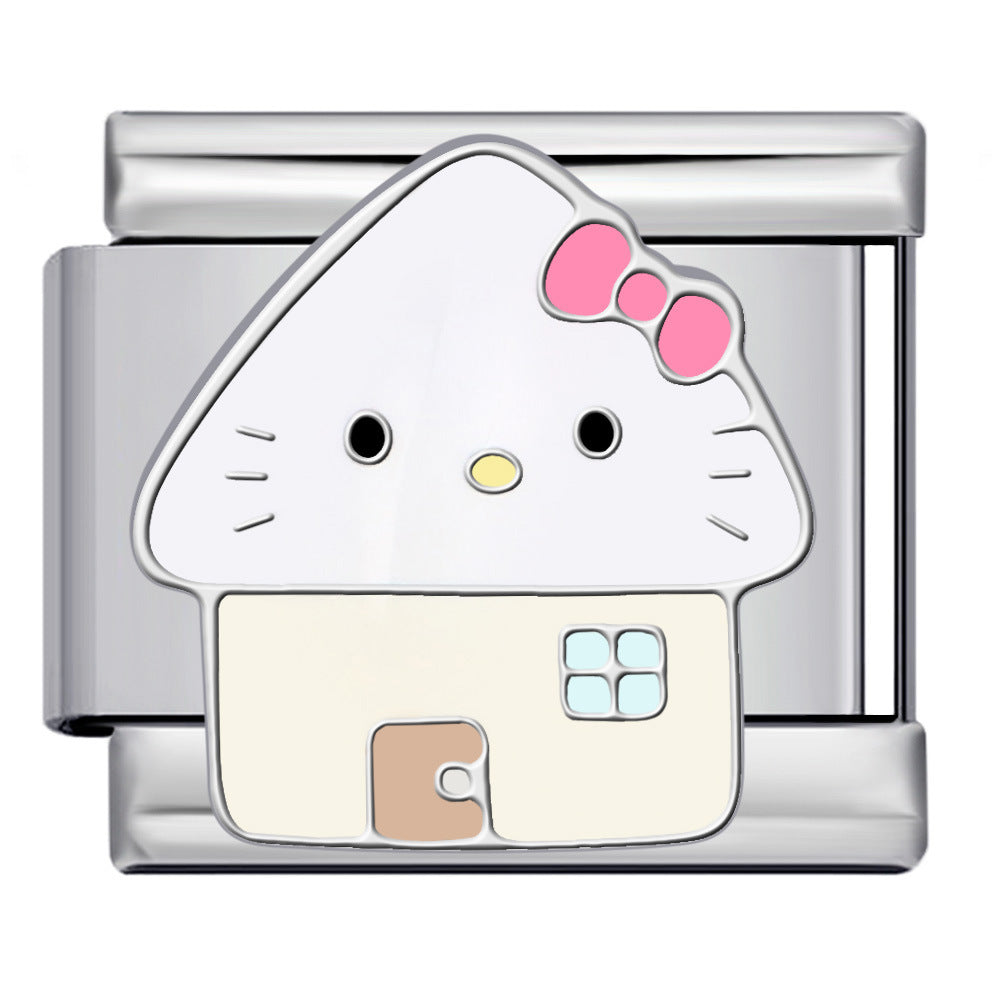 New Cute Cartoon Pattern Italian Module Bracelet Titanium Steel Gold Plated Welding DIY Strap Chain Bracelet