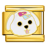 Romantic Pink Italian Modular Bracelet Titanium Steel Welding DIY Charm Bracelet Fairy Gift for Girls