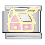 Christmas Series Italian Module Bracelet DIY Stainless Steel Welding Drip Oil Pattern Elastic Splicing Strap Chain