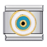 Cross Border New Devil's Eye Italian Module Bracelet Titanium Steel Welding Drip Oil Cartoon DIY Elastic Bracelet