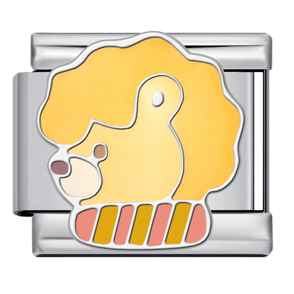 New Anime Cartoon Series Italian Module Bracelet Titanium Steel Welding Oil Dripping DIY Elastic Splicing Bracelet