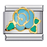 Flower Titanium Steel Drip Oil Welding Pattern Italian Module Bracelet Italian Charm Bracelet