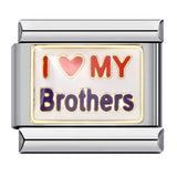 Family Elements DIY Elastic Bracelet Stainless Steel Welding Drip Oil Italian Module Bracelet Accessories Wholesale