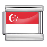 Hot Selling New World Flag Photo Dropper Series Titanium Steel DIY Italian Module Bracelet Accessories Wholesale