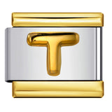 Gold Package Silver Convex Letter Italian Module Bracelet Stainless Steel DIY Elastic Splicing Strap Chain Wholesale