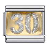 New Diamond Inlaid Titanium Steel Welding Drip Oil DIY Italian Module Bracelet Italian Charm Bracelet