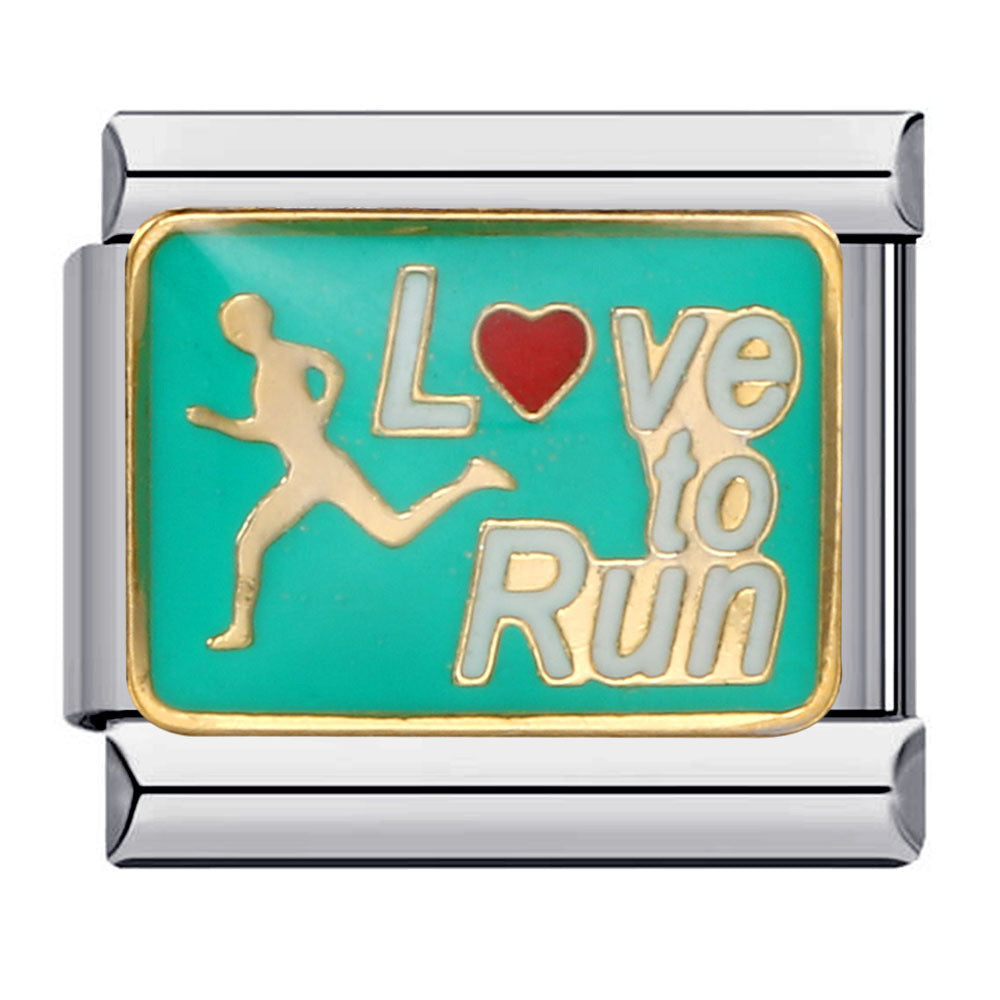 Sports Series DIY Stainless Steel Italian Module Bracelet Welding Pattern Personalized Elastic Splicing Bracelet