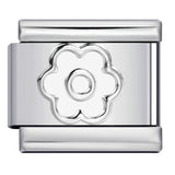 Concave Silver Titanium Steel Stamping Pattern DIY Italian Module Bracelet Italian Charm Bracelet