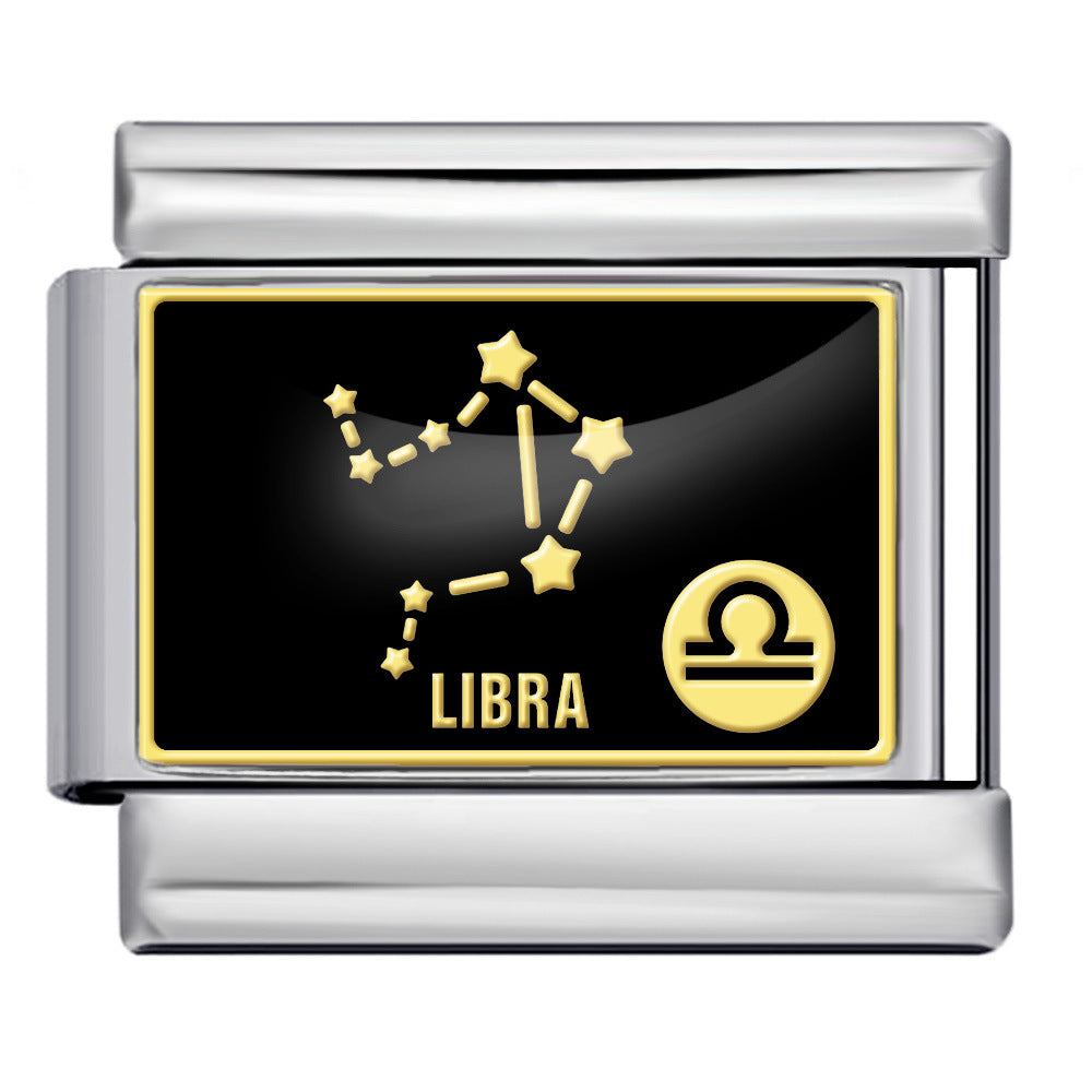 New Image Printing 12 Constellation Italian Module Bracelet Titanium Steel Welding DIY Elastic Personalized Bracelet