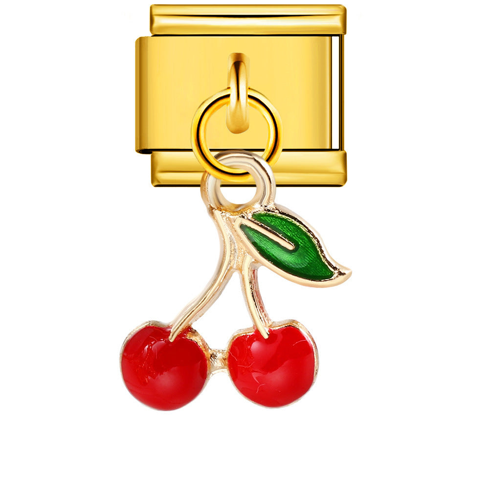 Italian Charm Module Bracelet Single Hook Pendant Series Stainless Steel Elastic Splicing Strap Chain