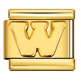 Golden Concave Letter Series Italian Module Bracelet Titanium Steel Stamping DIY Elastic Splicing Bracelet Accessories