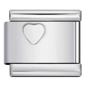 Laser Engraved Red Heart-shaped Ball Pattern Charm Module Titanium Steel DIY Free Splicing Italian Bracelet