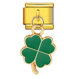 Clover Pendant Italian Module Bracelet Titanium Steel Hook DIY Drip Oil Elastic Free Splicing Strap Chain