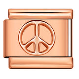 Rose Gold Titanium Steel Stamping Pattern DIY Italian Module Bracelet Italian Charm Bracelet