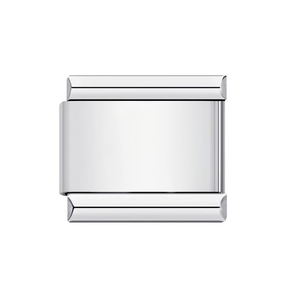 Colorful Laser Engraving Scene Pattern Engraving Italian Module Bracelet Splicing Titanium Steel Strap Chain