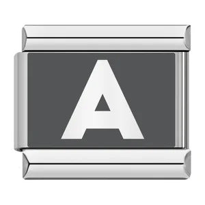 Laser Engraved 26 English Letters Italian Module Bracelet Stainless Steel Bracelet Italian Bracelet