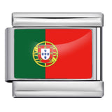 Hot Selling New World Flag Photo Dropper Series Titanium Steel DIY Italian Module Bracelet Accessories Wholesale