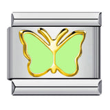 Italian Module Bracelet Color Drip Oil Stamping Pattern DIY Titanium Steel Elastic Splicing Bracelet Accessories Wholesale