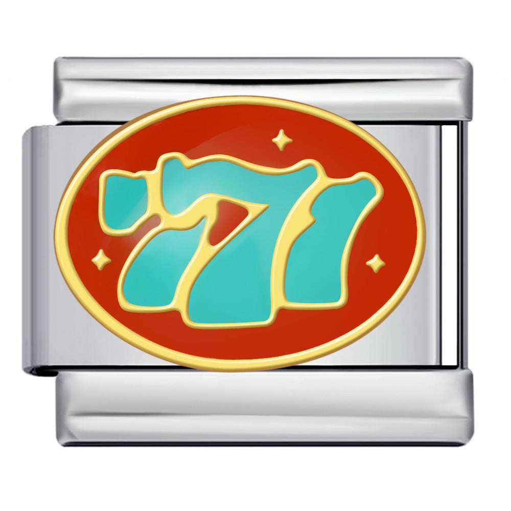 New Chess and Card Entertainment Stainless Steel Italian Module Bracelet Gold Plated Drip Oil Personalized DIY Welding Bracelet Wholesale