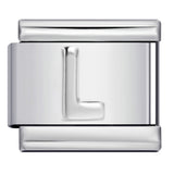 Italian Stainless Steel Silver Raised 26 Letter DIY Module Bracelet with Free Splicing Elastic Watch Strap