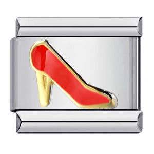 Stainless Steel Italian Module Bracelet with Gold Plated Stamping Pattern, Drip Oil DIY Elastic Personalized Strap Chain