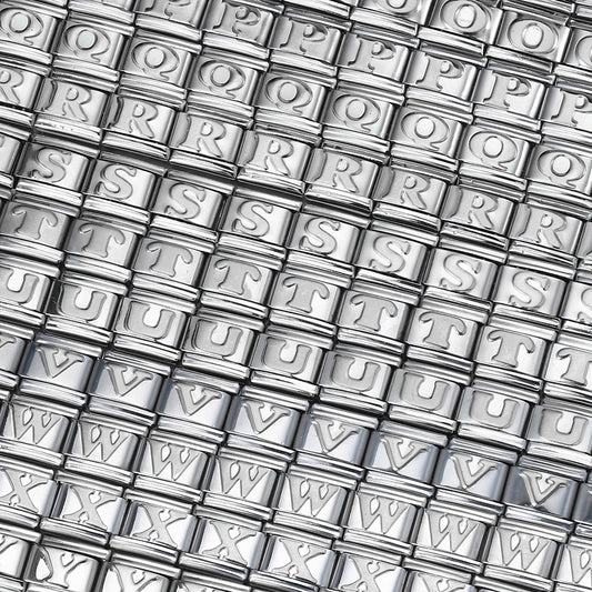 New Titanium Steel Gold Plated DIY Italian Charm Bracelet with Alphabet Letters Customizable Fashion Jewelry