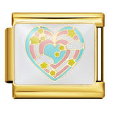 Full Gold Love Italian Module Bracelet Titanium Steel Welding Drip Oil DIY Elastic Splicing Strap Chain Wholesale