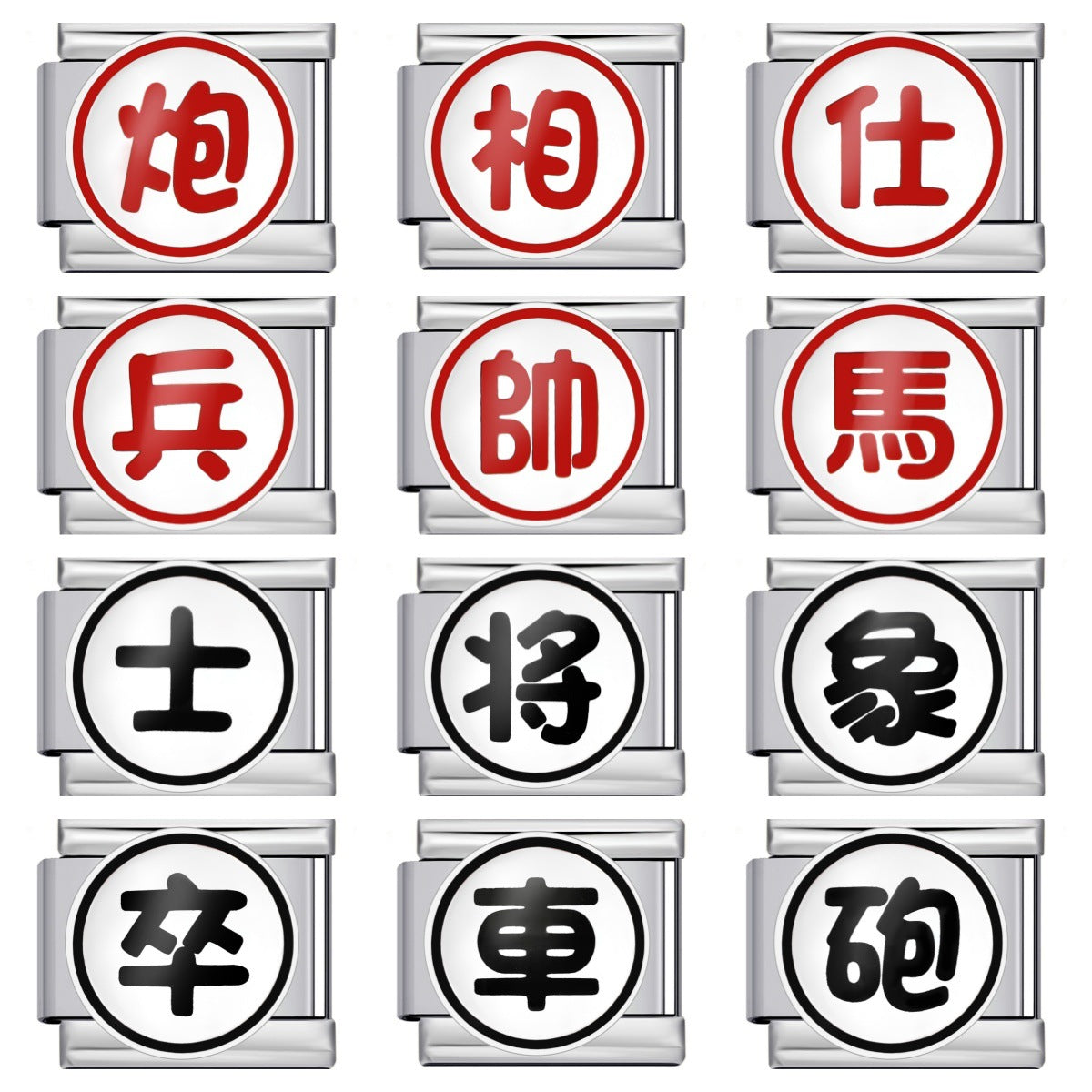 Chess and Card Italian Module Bracelet DIY Titanium Steel Welding Gold Drip Oil Elastic Splicing Bracelet Accessories