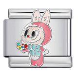 Cartoon Character Italian Module Bracelet Stainless Steel Welding Pattern DIY Elastic Splicing Versatile Bracelet