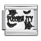 Black Gold Plated Cartoon DIY Italian Modular Bracelet Unique Welded Pattern Stainless Steel Bangle