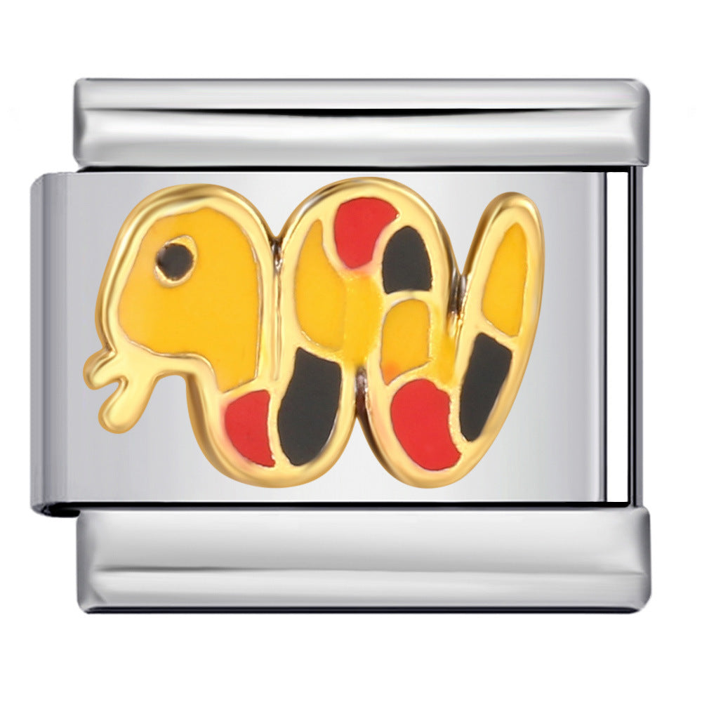 Stainless Steel Welding Drip Oil Animal DIY Italian Module Bracelet Italian Charm Bracelet