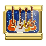 Music Hobby Series Stainless Steel Italian Module Bracelet Titanium Steel Welded Pattern DIY Bangle Wholesale