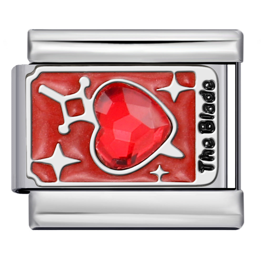 Tarot Series Italian Modular Bracelet DIY Welding Drip Oil Stretch Stainless Steel Chain