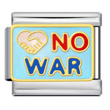 Italian Module Bracelet Peace Series Stainless Steel Welding Drip Oil Pattern DIY Elastic Splicing Strap Chain