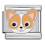 Cute Cartoon Dog Cute Pet Series Titanium Steel Welding Drip Oil DIY Italian Module Bracelet Accessories