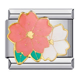 Flower Titanium Steel Drip Oil Welding Pattern Italian Module Bracelet Italian Charm Bracelet