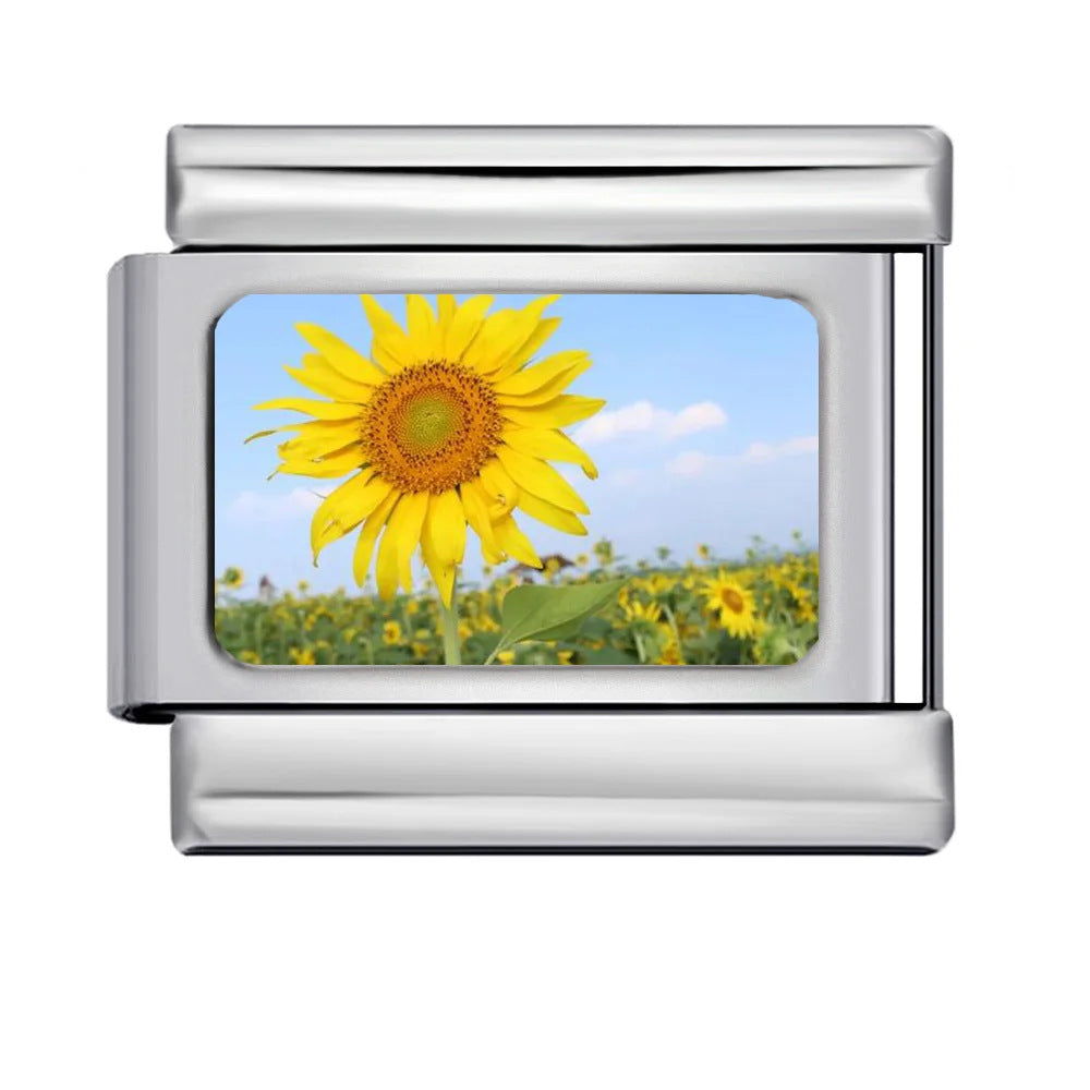 DIY Personalized Photo Frame Production, Titanium Steel Strap Chain, Fashionable Splicing Module Bracelet