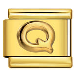 Golden Convex Letter Series Italian Module Bracelet Titanium Steel Stamping DIY Elastic Splicing Bracelet Accessories