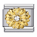 Flower Titanium Steel Drip Oil Welding Pattern Italian Module Bracelet Italian Charm Bracelet