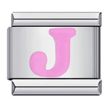 New Titanium Steel Pink English Letter DIY Italian Module Bracelet Italian Charm Bracelet