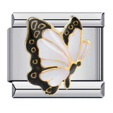 Colorful Butterfly Italian Module Bracelet Titanium Steel Welding Pattern Drip Oil DIY Bracelet Italian Charm