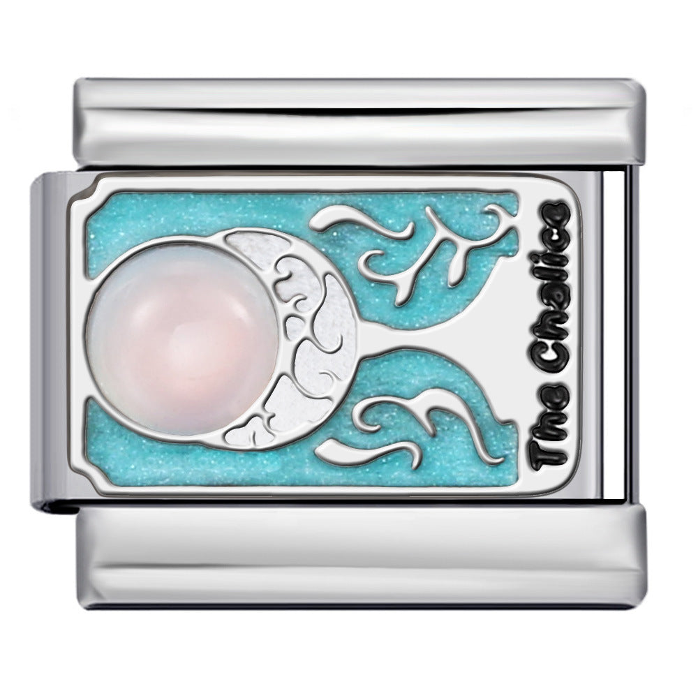 Tarot Series Italian Modular Bracelet DIY Welding Drip Oil Stretch Stainless Steel Chain